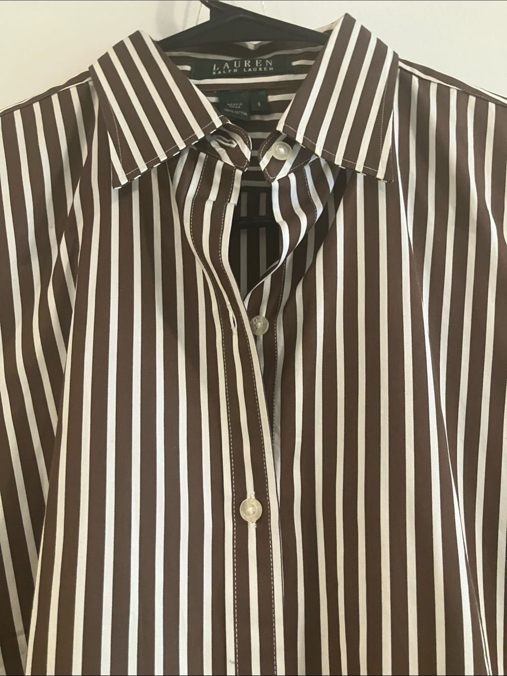 LAUREN RALPH LAUREN EASY CARE STRIPED BUTTON DOWN LONG SLEEVE SHIRT SIZE S - Picture 3 of 10